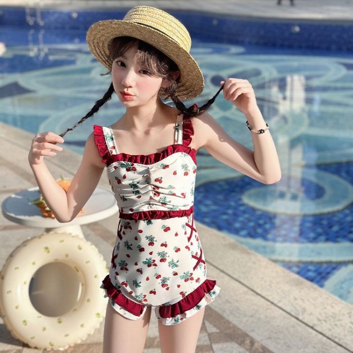 Đồ bơi trẻ em cho bé gái và bé trai từ 8 đến 12 tuổi Đồ bơi kiểu dây hoa mới mùa hè với khí c