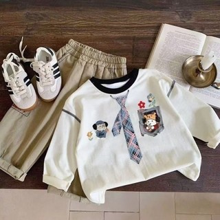 Áo phông dài tay cotton nguyên chất dành cho bé trai Áo thun có đáy và bên ngoài thời trang dành ch