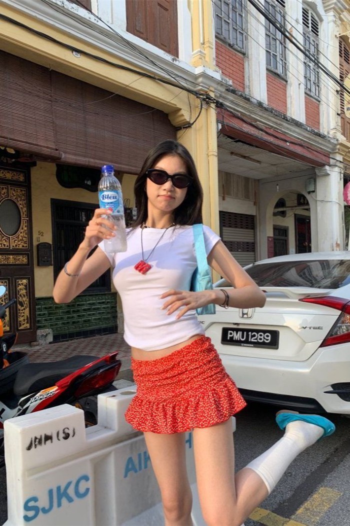 Váy ôm sát hông mùa hè và giảm béo, váy hoa vừa khí chất vừa gợi cảm, phiên bản Hàn Quốc dành cho n