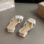 Giày sandal đế dày đế dày cho nữ mặc ngoài, khí chất mùa hè, mũi vuông đa năng, hở mũi, đế dà