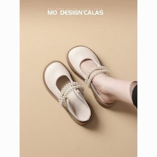 Giày Birkenstock đế dày cho nữ mùa hè mới Bao Đầu dép đế dày Ngọc Trai Cổ Tích Mary Jane nửa dép