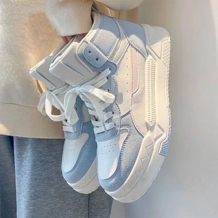 Giày Chandisa Nữ Giày Trắng Nhung Đa Năng Cổ Cao Giày Thể Thao Cotton