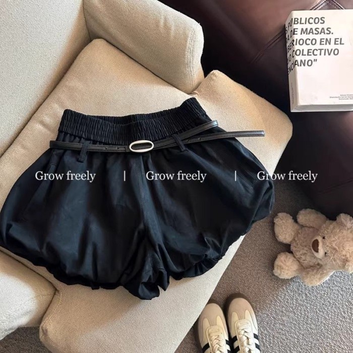 Korean Style High-waisted Flower Bud Puff Skirt Pants For Women Summer Anti-exposure Lantern