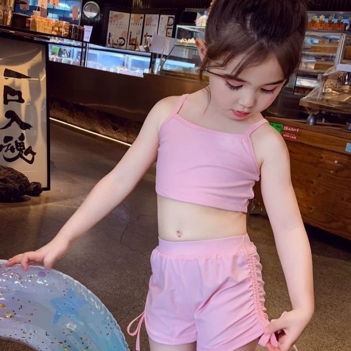 Áo tắm bé gái chia đôi đồ bơi che nắng chống nắng cho bé gái mới đồ bơi đi biển mùa hè