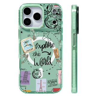 Du Lịch Tiếng Anh Nhãn Dán Ốp Lưng Sạc Từ Tính Không Dây Tương Thích Cho IPhone 12 13 14 15 16 17 Pro Max Cover 17AIR Silicon Mềm Trong Suốt Cản Vỏ Chống Sốc