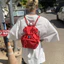 Ba Lô Dây Rút Nylon Thiết Kế Dây Rút Túi Du Lịch Dung Tích Lớn Cặp Đôi Phong Cách Unisex Mùa Hè Thường Ngày Phù Hợp Với B
