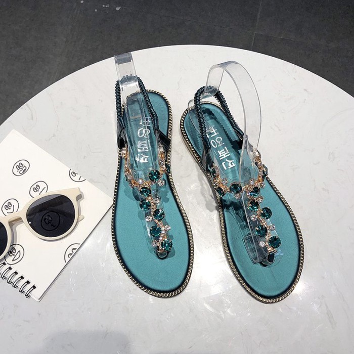 Giày Sandal Nữ Mùa Hè Mới Phong Cách Cổ Tích Đa Năng Đáy Bằng Sinh Viên Flip-Toe Nữ Đi Biển Chốn
