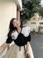 Áo sơ mi tay phồng cổ búp bê màu trắng dành cho nữ thiết kế thích hợp hàng đầu ngọt ngào nữ t