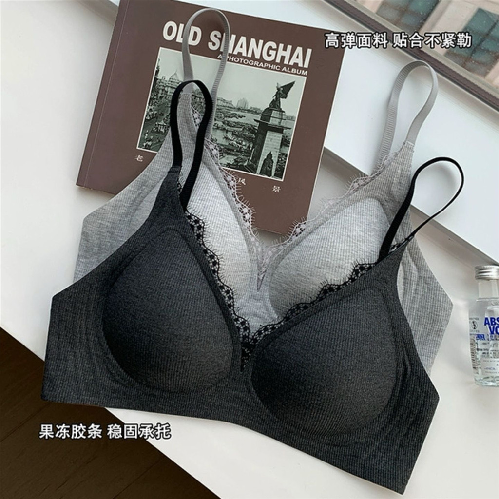 Lông mi giả ren cổ chữ V cho quần lót nữ, phù hợp vú nhỏ, chống chảy xệ