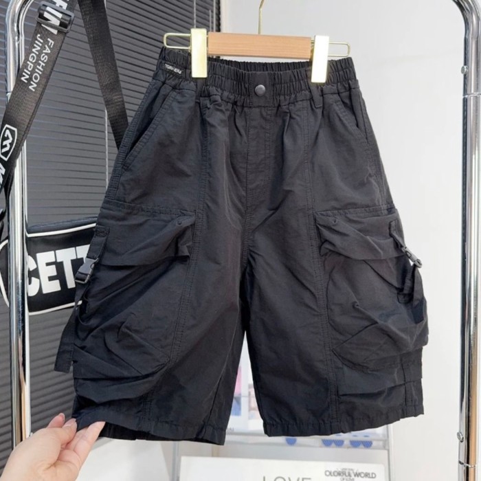 Quần short mùa hè dáng rộng cho bé trai kiểu mới, quần thường ngày thoáng mát, chất liệu cotton