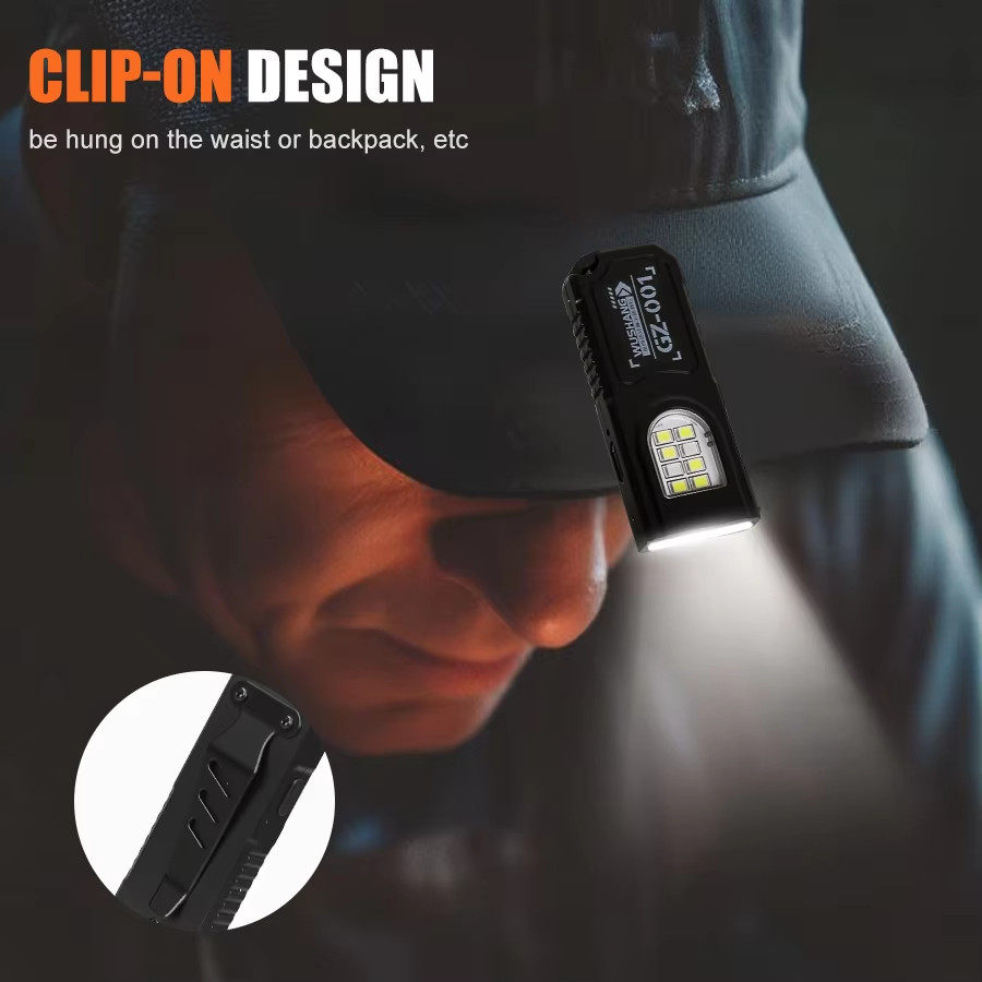Đèn Pin Mini LED COB Móc Khóa Sạc USB, Chống Thấm Nước - Phù Hợp Cho Cắm Trại và Bỏ Túi Tiện Lợi