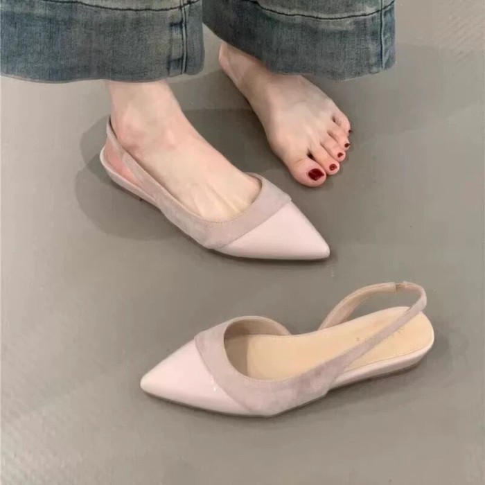 Giày đế xuồng mũi nhọn kiểu Pháp dành cho nữ mùa hè mới Dép mũi nhọn Mary Jane dành cho nữ giày