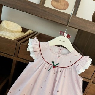 New Cheese Cherry For Children And Middle-aged Children! Baby Girls Cute Flying Sleeves Sweet