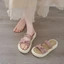 Dép sandal hai dây dành cho nữ, phong cách cổ tích mùa hè kiểu mới với váy và nơ Dép và dép đ