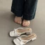 Giày sandal đế dày đế dày cho nữ mặc ngoài, khí chất mùa hè, mũi vuông đa năng, hở mũi, đế dà