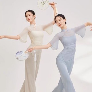 bộ quần áo khiêu vũ gạc cổ điển dành cho nữ, áo mới thanh lịch, quần áo tập biểu diễn cơ thể pho
