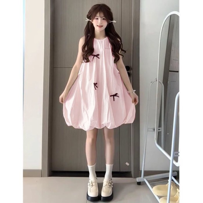 Children's Bow Fairy Dress, High-end, Fashionable, Slim Flower Bud Dress, Princess Style Cute