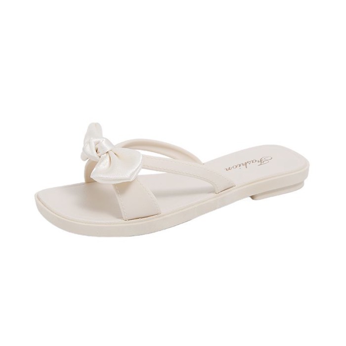 Sweet Bow Sandals For Women, Summer Outer Wear With Skirt, Fairy Style Beach Slippers