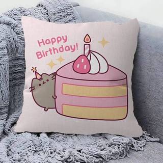 P-PusheenS PHIM HOẠT HÌNH Đệm Sofa Polyester Đệm Trang Trí Ném Gối Trang Trí Nhà Cửa Vỏ Gối