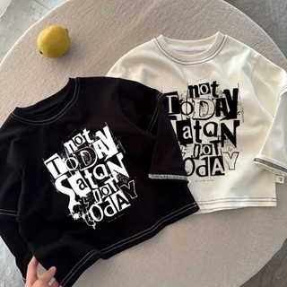 Áo thun bé trai dài tay sành điệu, áo hai dây giả dáng dạo phố đa năng