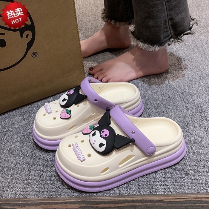 Guốc Baotou đi biển và đi biển mùa hè cho nữ, dép đi trong nhà thoải mái cho nữ, sandal dopami