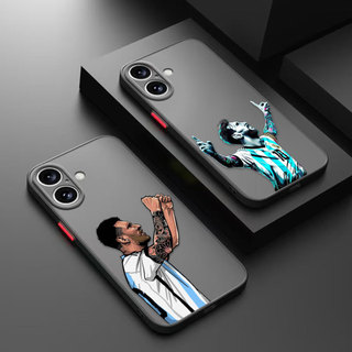 Bóng Đá Siêu Sao Messi 10 Bao Mờ Ốp Lưng Điện Thoại IPHONE APPLE 17 AIR 16 15 14 13 12 MINI 11 PRO MAX PLUS Ốp Lưng DIY Vỏ Điện Thoại Di Động