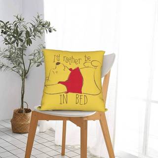 Winnie the Pooh Tôi thà ở trên giường Vỏ gối vuông Vỏ đệm trang trí tùy chỉnh Vỏ gối ném cho gia đình 18 "x18"