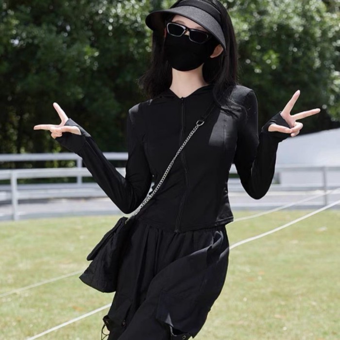 Original Yarn Ice Silk Slimming Sun Protection Clothing Women's Summer Slim Yoga Clothing Jac