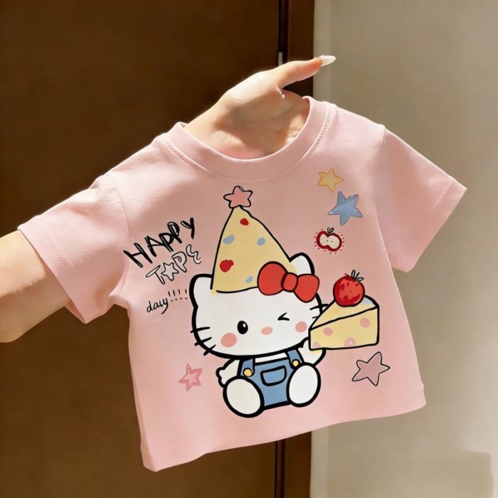 Thin Short-sleeved Cartoon Print Summer Baby Cute And Stylish Small And Medium-sized Baby Girl