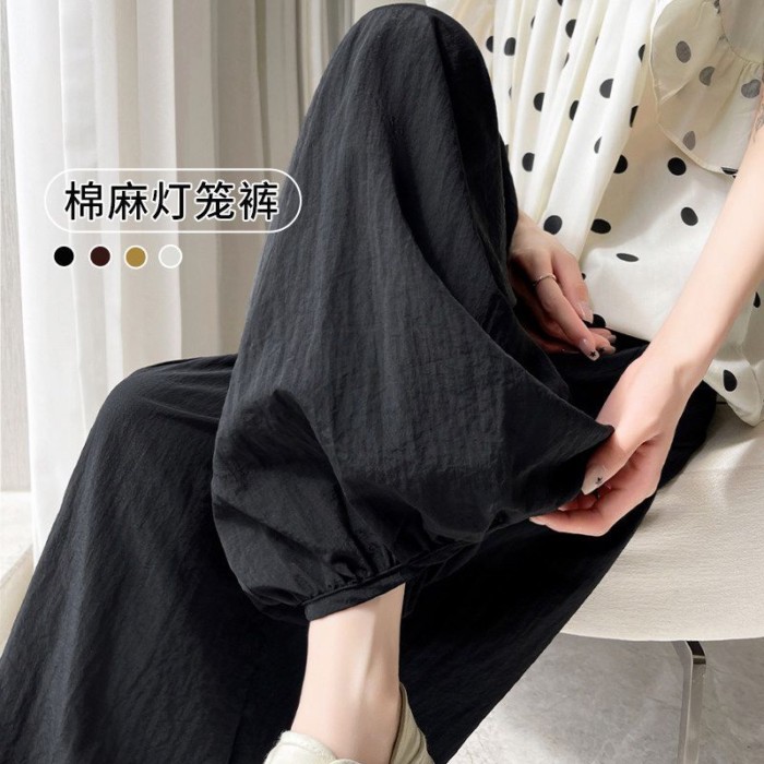 Mùa Hè Bloomers Nữ Băng Lụa Mỏng Quần Âu Ôm Rời Kích Thước Lớn 9 Điểm Hậu Cung Quần