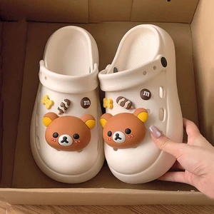 Dễ Thương Rilakkuma Cave Giày Nữ Mùa Hè Áo Khoác Ngoài Mới Đế Dày Chống Trơn Trượt Đi Biển Dé