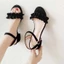Giày Sandal Nữ Mùa Hè Phong Cách Mới Gót Vừa Dày Giày Nữ Một Khóa Đa Năng Giày Nữ Thời Trang