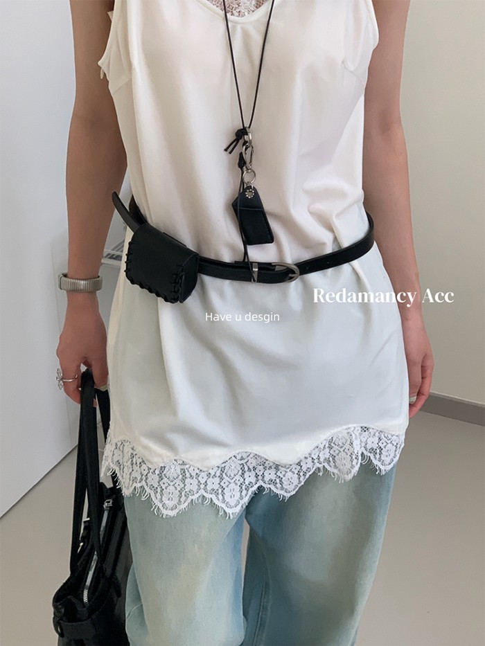 Thắt lưng túi vuông nhỏ phong cách blogger, thiết kế đơn giản, tươi xanh