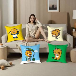 Dễ Thương R-Ryan K-Kakao Hoạt Hình Gối Vải Sang Trọng Mềm Colorfast Hai Mặt In Ngắn Sang Trọng Nhà Sofa Đệm Ném