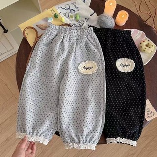 bé gái hoa quần bó sát xuân thu mới cho bé quần âu bé gái ren ngọt ngào quần dài