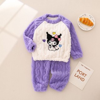 Quần áo ở nhà dành cho nữ, bộ đồ ngủ nhung dày ấm áp mới hoạt hình mùa thu đông nhung san hô