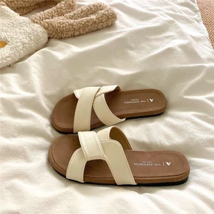 Hot Style Princess Style Cross-strap Flat Sandals For Women Summer New Style Outdoor Wear V