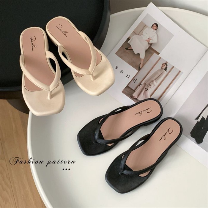 Dép xỏ ngón gót dày đi biển đi nghỉ mát thoải mái chống trượt cho nữ