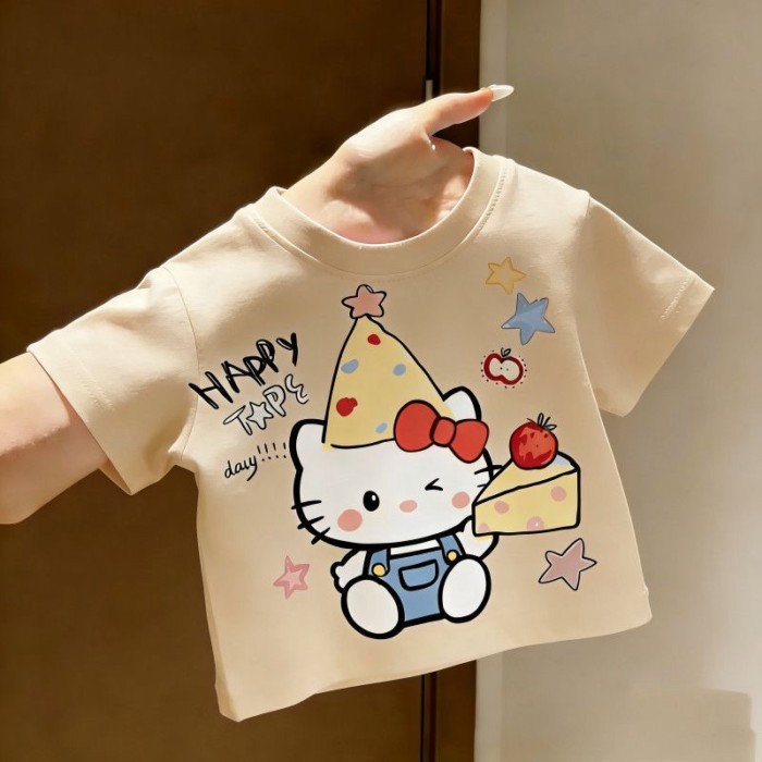 Thin Short-sleeved Cartoon Print Summer Baby Cute And Stylish Small And Medium-sized Baby Girl