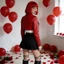 Red Ladies Bob Tóc Giả Air Bangs Carnival Vai Trò Chơi Nhiệt Độ Cao Sợi Hóa Học Tổng Hợp Mũ Đội Đầu