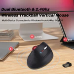 Chuột Trackball dọc JOMAA Chuột điều khiển ngón tay cái Bluetooth không dây có nút bấm yên tĩnh có thể sạc lại cho PC / Mac / Laptop / Máy tính bảng. — ảnh 5
