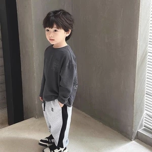 bộ quần áo trẻ em bé trai Áo thun cotton nguyên chất mùa xuân thu mới thời trang đa năng cho bé