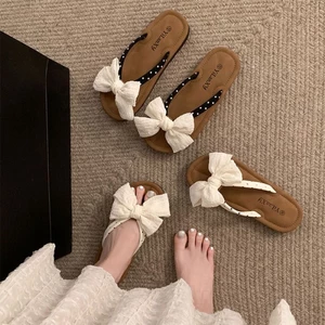 Super Fairy Bow Flat Flip-flops Women's Summer Sandals New Hot Style Skirt Non-slip