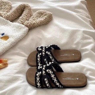 Romantic And Gentle French Style Lazy Holiday Style Slippers For Women To Wear Outside In Sum