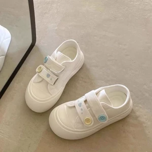 Giày vải Rejia Velcro giày thể thao thoáng khí đế dày đa năng giày trắng giày bánh mì