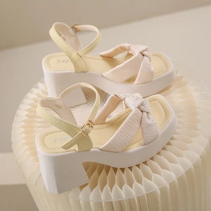 Mặc với váy, sandal đế bệt một dây thời trang mùa hè, kiểu dáng mới cho nữ, đế mềm, không mỏi