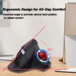 Chuột Trackball dọc JOMAA Chuột điều khiển ngón tay cái Bluetooth không dây có nút bấm yên tĩnh có thể sạc lại cho PC / Mac / Laptop / Máy tính bảng. — ảnh 3