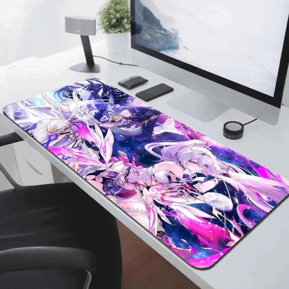 Kiana Kaslana Honkai Tác Động 3rd Mousepad Chuột Chơi Game Lớn Miếng Lót LockEdge Dày Bàn Phím Máy Tính Bàn Thảm