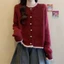 Áo len cardigan màu tương phản thời trang phong cách Hàn Quốc áo khoác cardigan đa năng