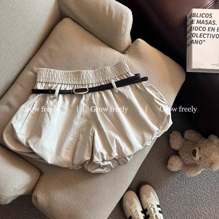 Korean Style High-waisted Flower Bud Puff Skirt Pants For Women Summer Anti-exposure Lantern